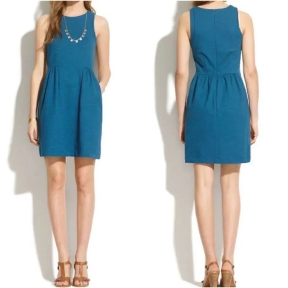 FINAL SALE! MADEWELL | keynote ponte sleeveless turquoise dress XS